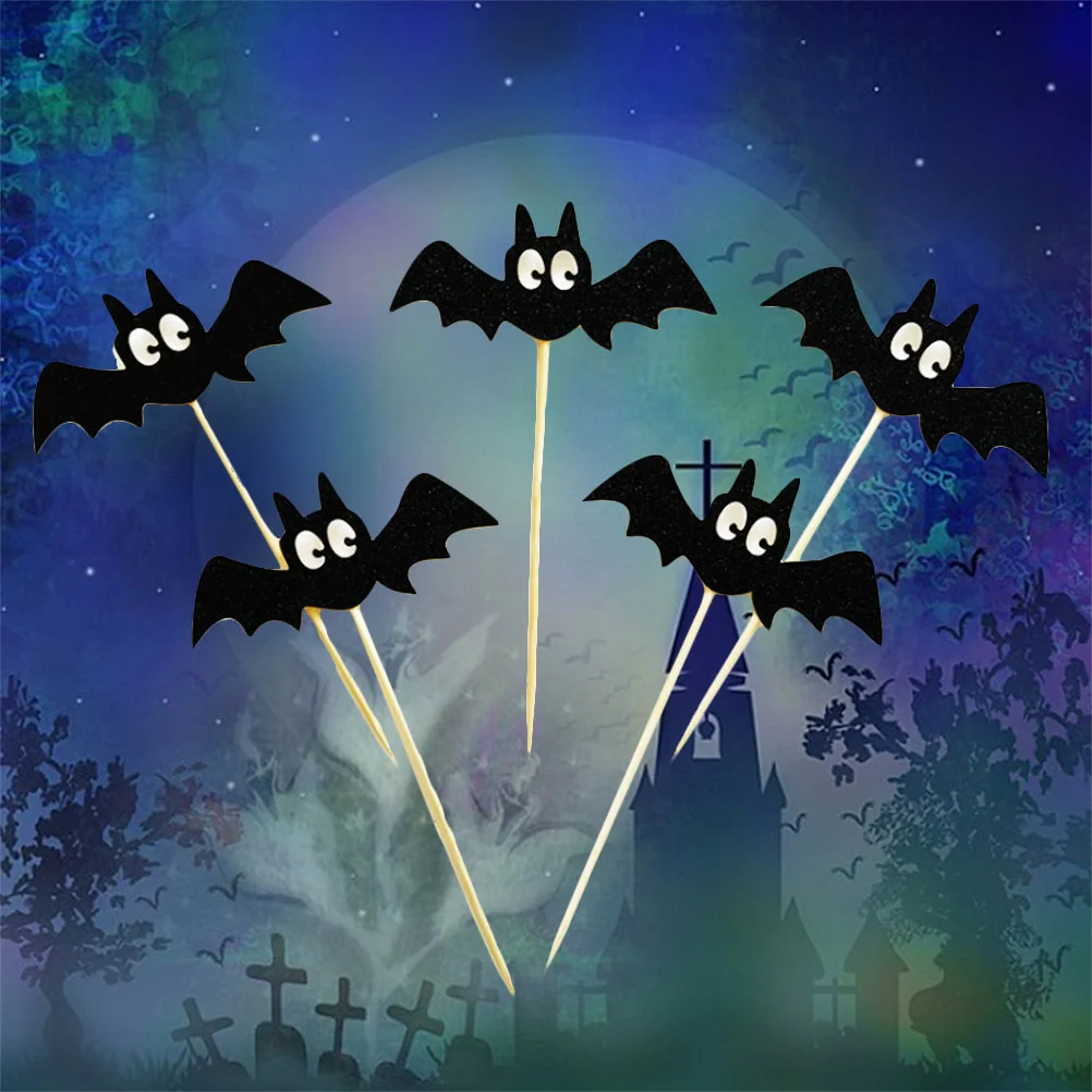 

Pickscake Cupcake Toppers Or Bat Pumpkin Treat Decorations Trick Decaration Supplies Party Cat Black Topper