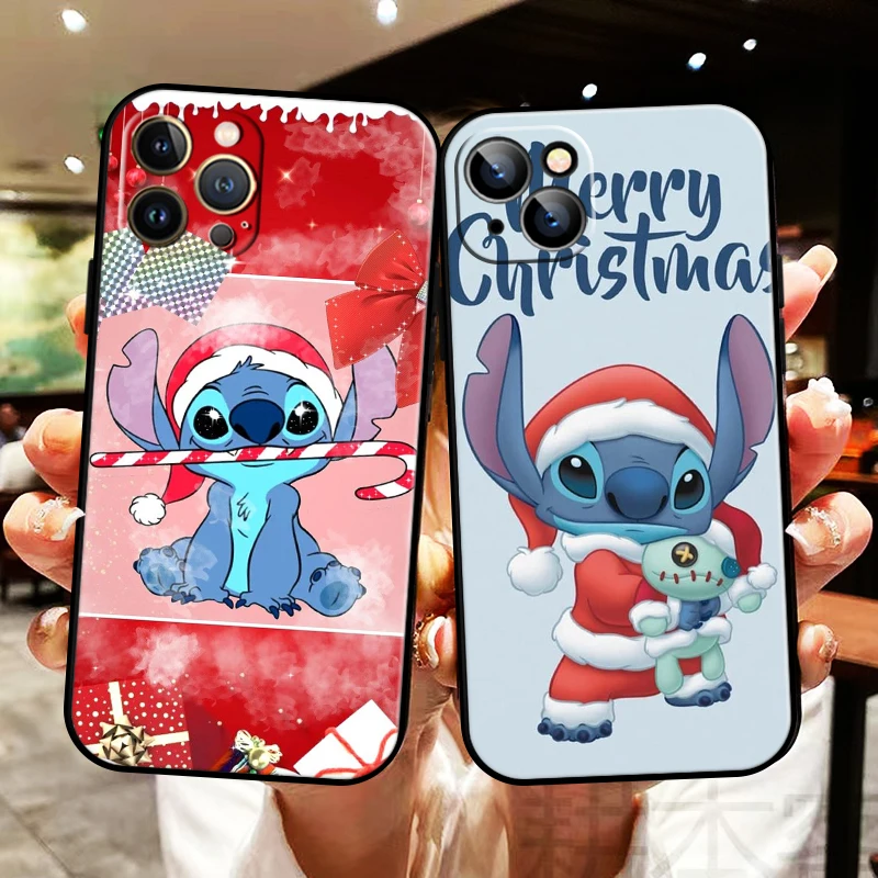

Merry Christmas Lilo Stitch For Apple iPhone 13 12 11 Pro Max 13 12 Mini 5 5s 6 6S 7 8 Plus SE2020 X XR XS Max Phone Case