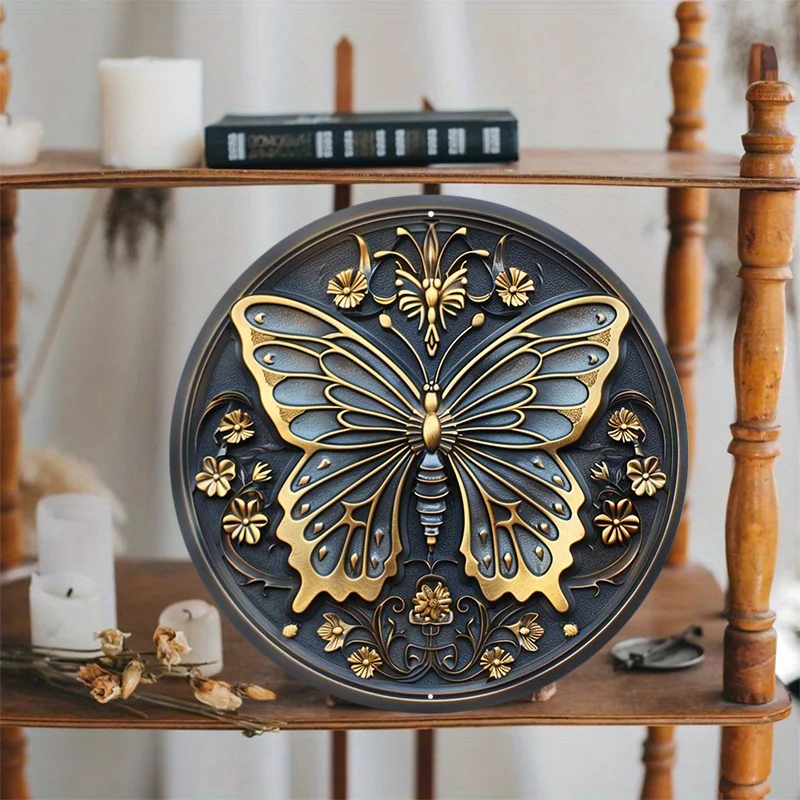 Декоративный Алюминиевый металлический знак в виде бабочки круглая дверная