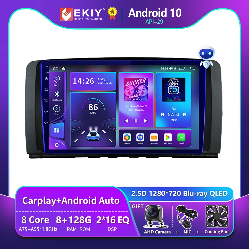 

EKIY T900 Car Radio For Mercedes Benz R-Class R Class W251 R280 R300 R320 2005 - 2014 QLED Multimedia Navigation GPS Carplay BT