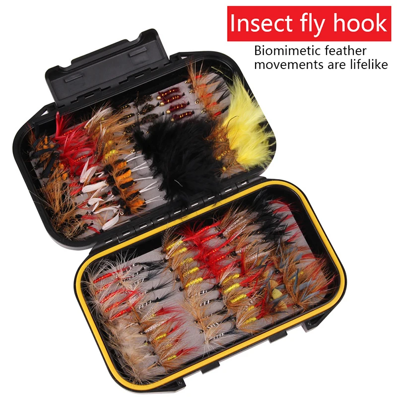 

40pcs 72pcs 100pcs 120pcs Biomimetic Fly Hooks And Butterfly Hooks Various Styles OF Luya Bait Biomimetic Bait Fish Hooks Fishin