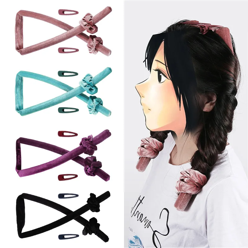 

magic hair curlers styling tools heatless curls rollers ribbon Sleeping heatless velvet curling iron accesorios para el cabello