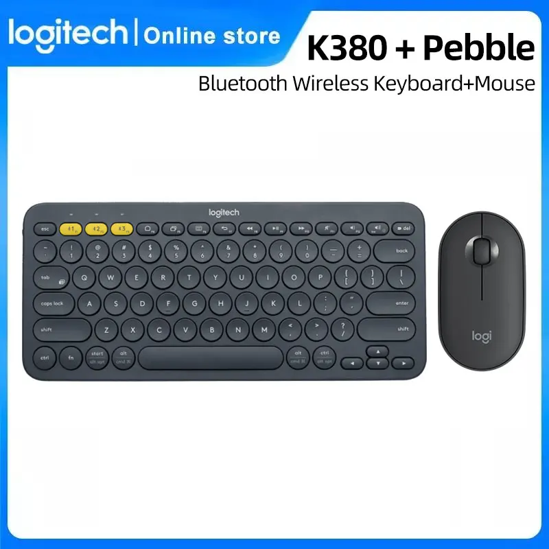 Беспроводная Bluetooth-клавиатура Logitech K380 для нескольких устройств, беспроводная мышь Logitech Pebble для Windows Pad Android Linefriends