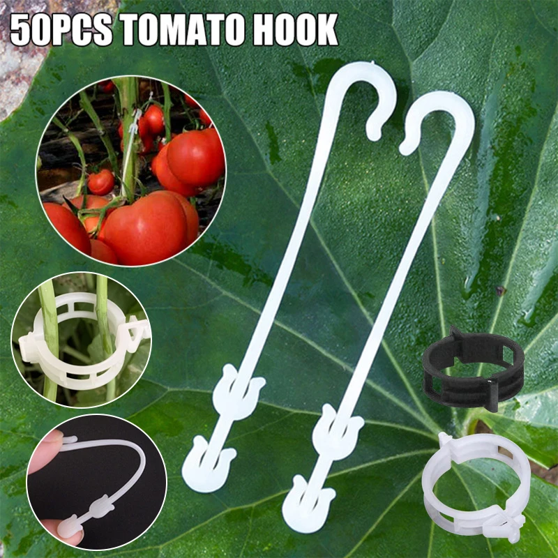 

100Pcs Tomato Support J Hooks 13CM Plant Support Vegetable Clips To Prevent Tomatoes Fruit Cluster From Pinching or Falling Off