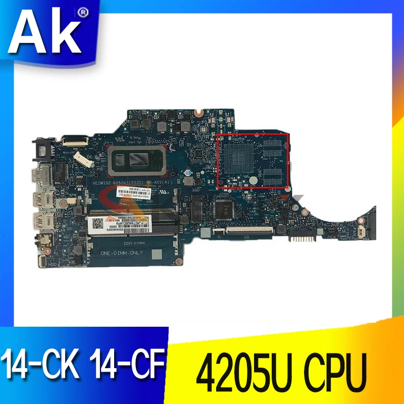 

For Hp 14-CK 14-CF 240 G7 Laptop Motherboard With SRFG2 Celeron 4205U DDR4 6050A3155301-MB 100% Tested Fast Ship