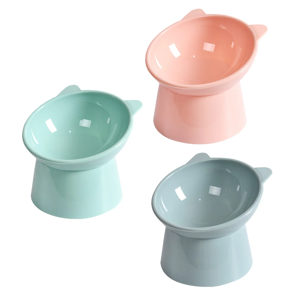 

3 Pcs Cat Food Dish Ceramic Cat Food Bowls Tilted Elevated Cat Bowl Cat Bowls Elevated Tilted Ceramic Raised Cat Bowl