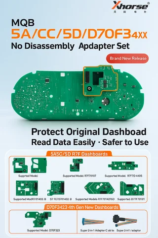 Xhorse XDNPM5GL MQB 5A/5C/5D адаптер без пайки работает с ключевым инструментом плюс накладкой и мультипрограммой