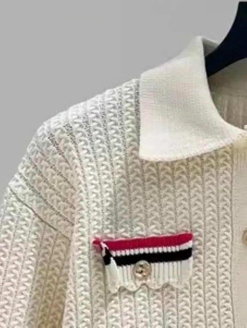 

Женский однобортный Кардиган с контрастной отделкой, повседневное вязаное пальто с отложным воротником и длинным рукавом