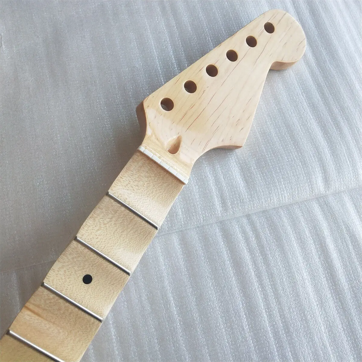 Full Scalloped ST Guitar Neck Replacement 24 Fret Maple Maple Fingerboard