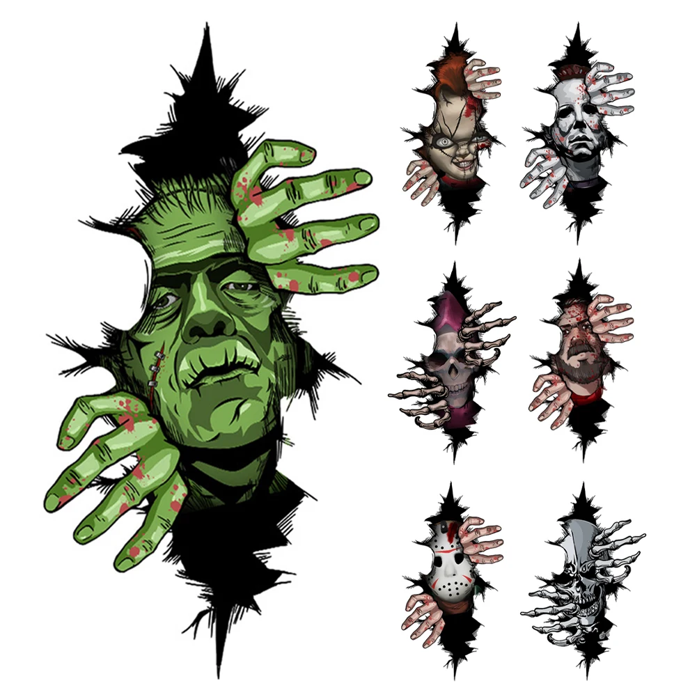 

Halloween Stickers Car Decals Windshield Horror Stickers Waterproof Auto Window Decoration Exterior Accesssories Vinyl Decals