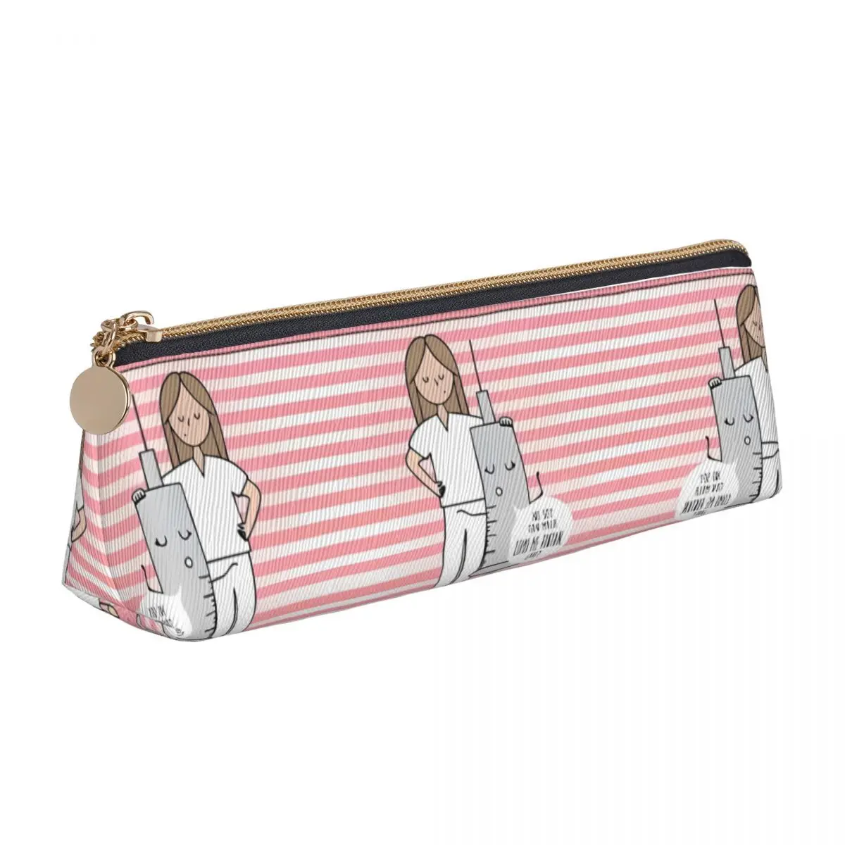 

Aesthetic Pencil Case Nurse Enfermera En Apuros Pen Box Anime Back To School Pencil Cases Child PU Leather Cute School Supplies