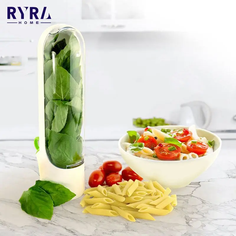 

Herb Saver Herb Storage Container Herb Keeper Storage Bottles Premium Herb Vegetables Fresh-Keeping Cup Kitchen Storage Utensils