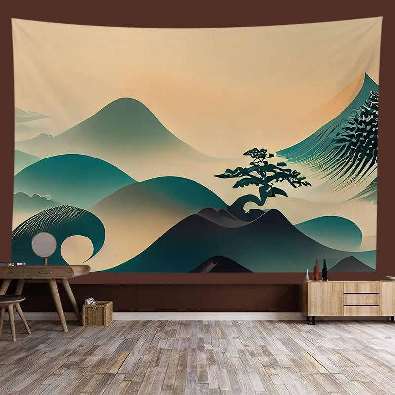 

Китайский стиль пейзажная живопись фон гобелен украшение комнаты стены фон ткань гостиная украшение дома