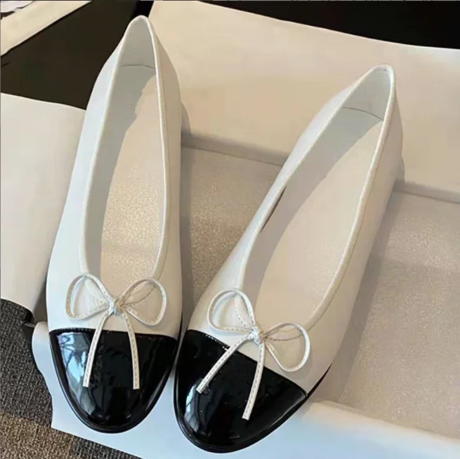 

Women Shoes 2022 New Design Woman Bowknot Flat Decorative Shoes Leather Ballerinas Fashion Female Shoes Zapatos Mujer