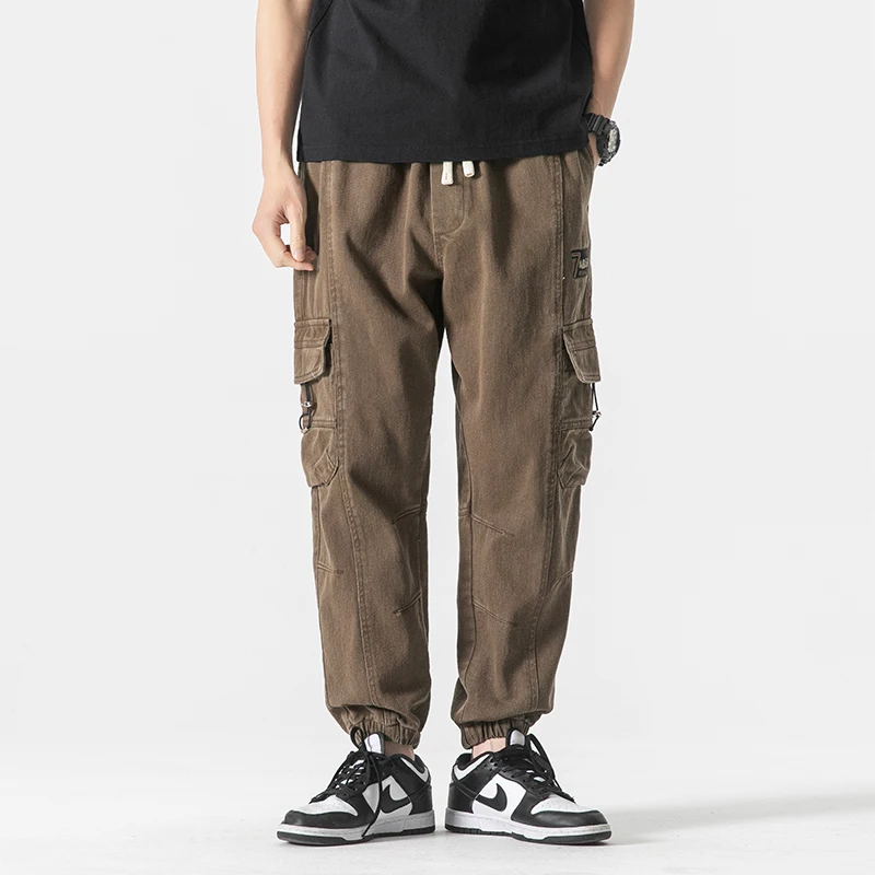 

Брюки-карго мужские хлопковые, повседневные штаны с карманами на завязках, одежда больших размеров 7XL 6XL 5XL Z584, весна 8Xl