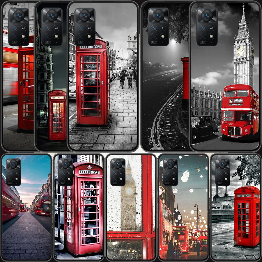 london bus england telephone Phone Case For Xiaomi Redmi K40 Pro 10 Prime 10A 10C 10X 9 9A 9C 9T 8 8A 7 7A 6 6A S2 K30 K20 Cover
