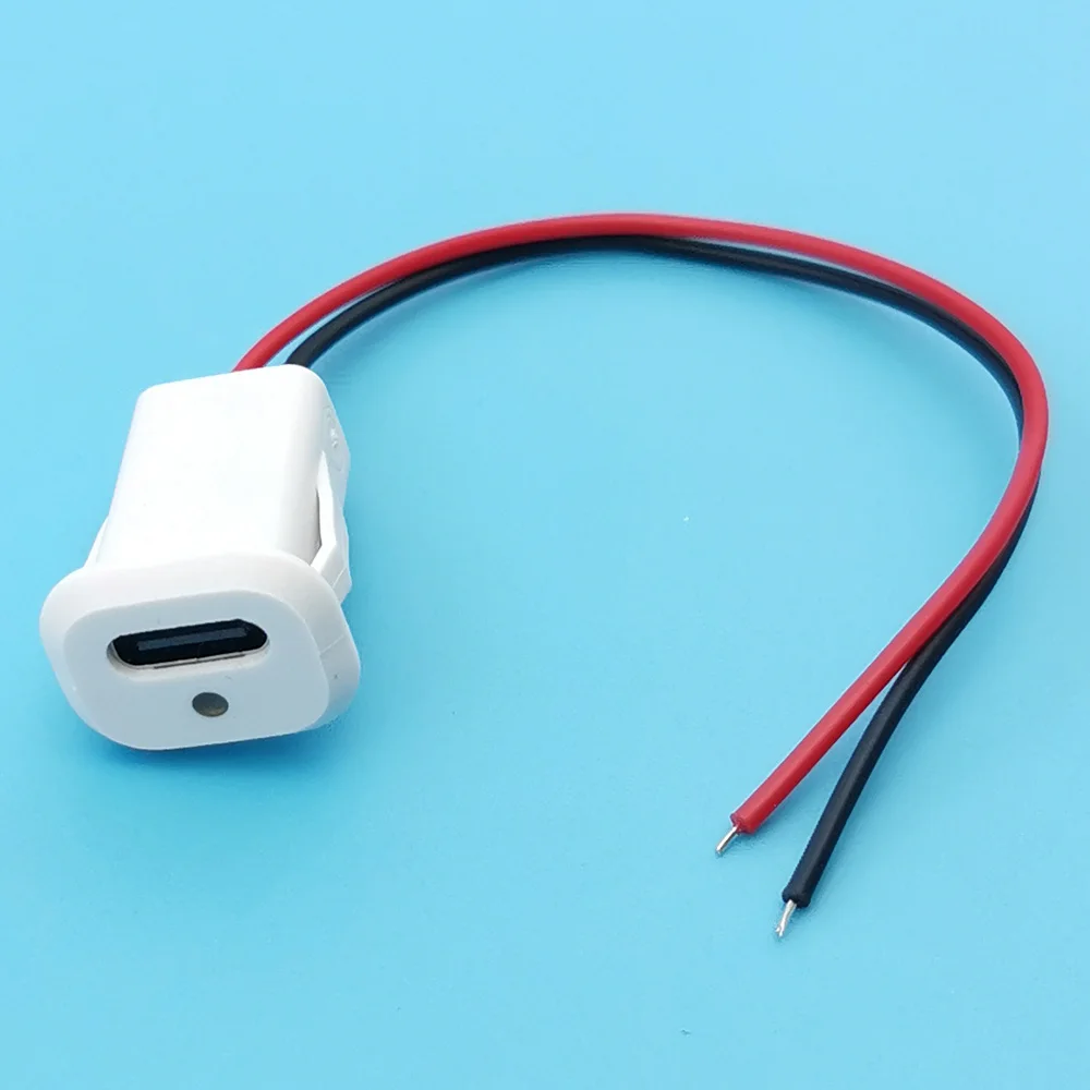 

1 шт. разъем USB Type-C со светодиодной пряжкой для карты, гнездо прямого давления типа C, подходит для преобразования лампы, электромобиля «сделай сам»