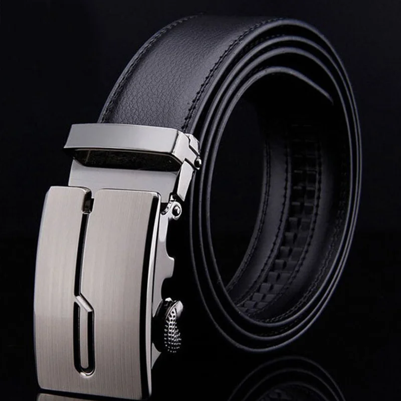 

Mens Business Style Belt Black Pu Leather Strap Male Waistband Automatic Buckle Belts For Men Top Quality Girdle Belts For Jeans