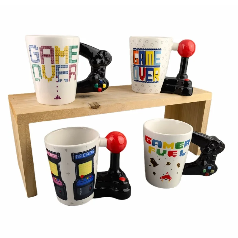 

Creative Game Controller Ceramic Mug Color Alphabet Game Console Joystick Ceramic Water Cup Cartoon Coffee Cup Mugs