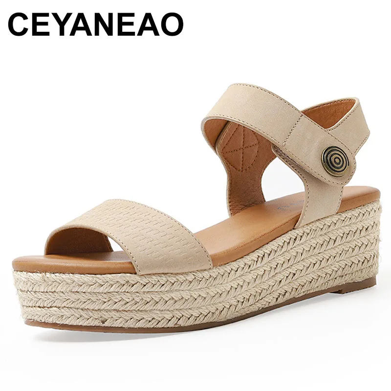 

2023 Brand New Women's Wedges Sandals High Quality Summer Bohemian Fashion Casual Weave Ladies Gladiator Platform Shoes