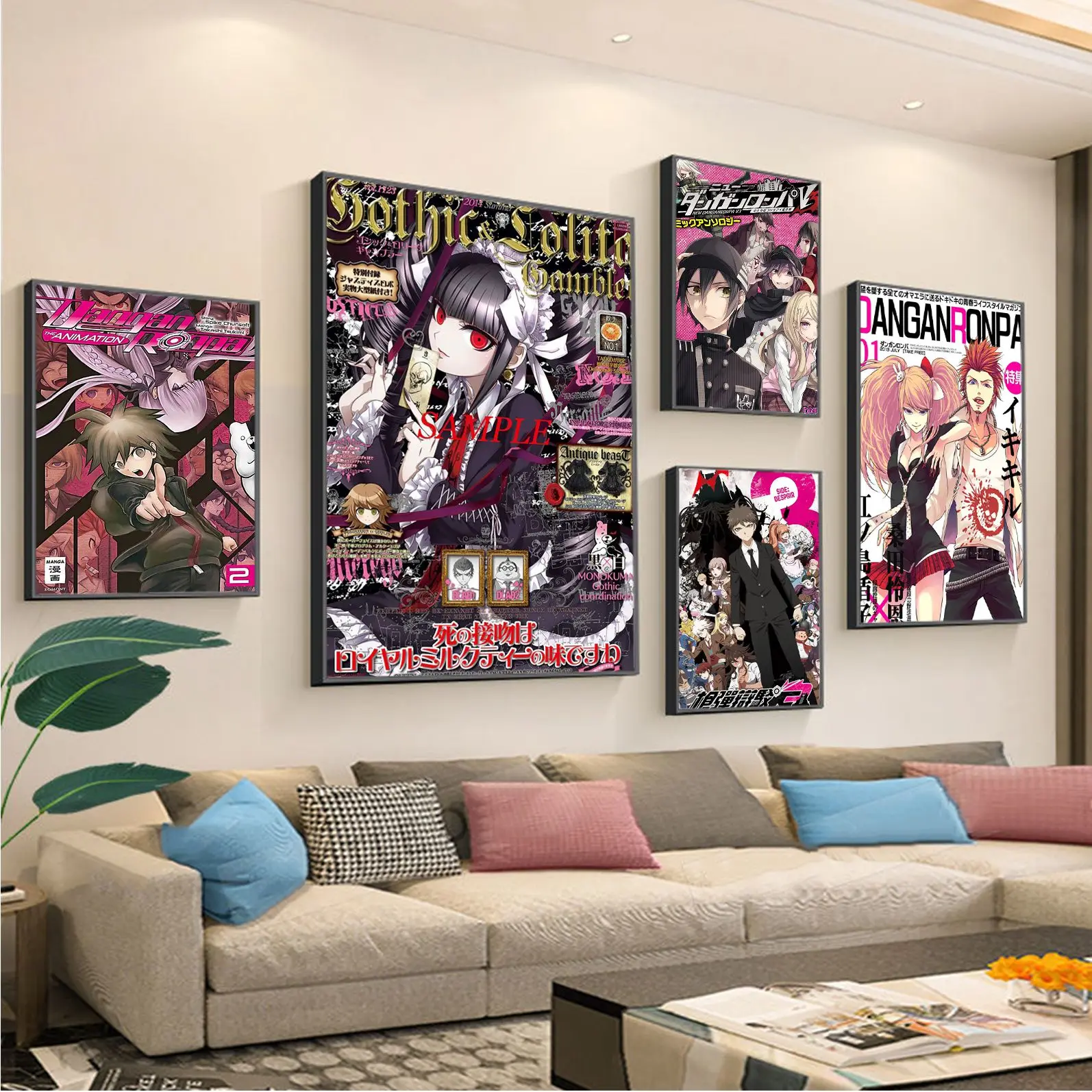 

Anime Gmae Poster Danganronpa Self-adhesive Art Poster Vintage Room Bar Cafe Decor Stickers Wall Painting