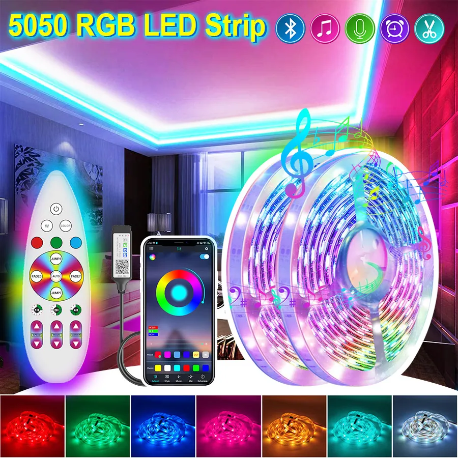 Светодиодная лента RGB с Wi-Fi 5050 5-20 м Bluetooth гибкая не Водонепроницаемая светодиодная