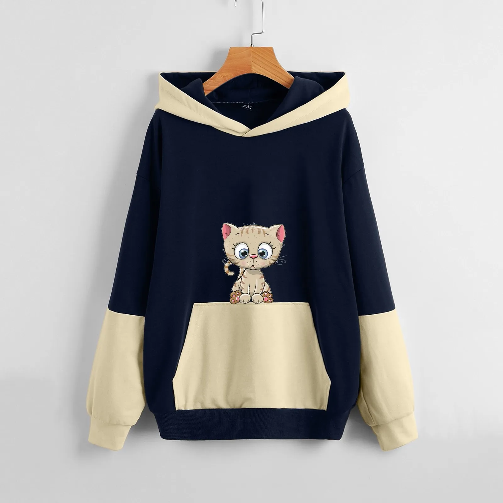 

Women New Products KittyHoodie Sweatshirt Casual Tunic Top Long Sleeve Hoodie With Pullover Sweat Shirts Spring Hoodie Women