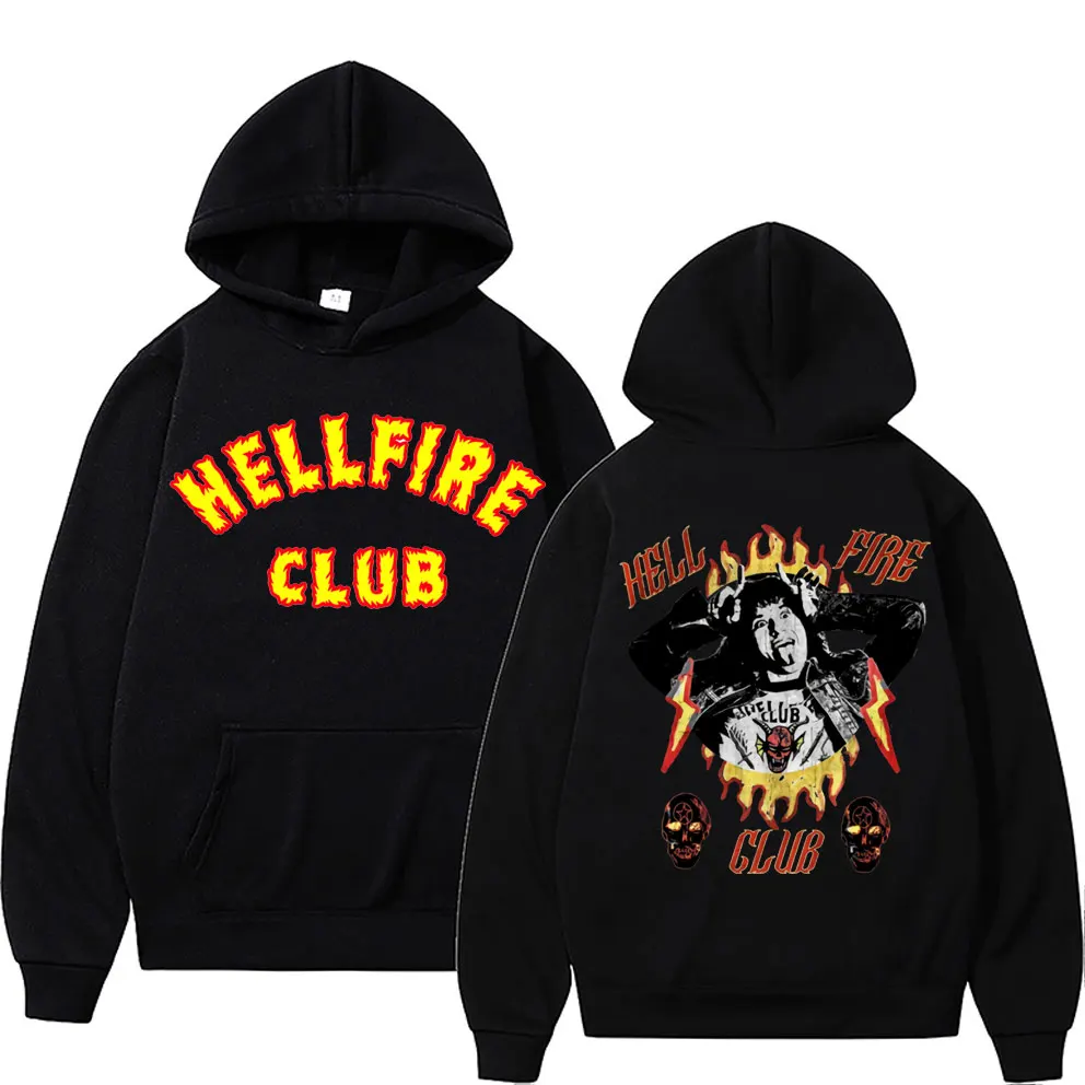 

Stranger Things 4 Hellfire Club Hoodie Eddie Munson Print Sweatshirt Men Women Fashion Hip Hop Clothes Tops Mens Rock Hoodies