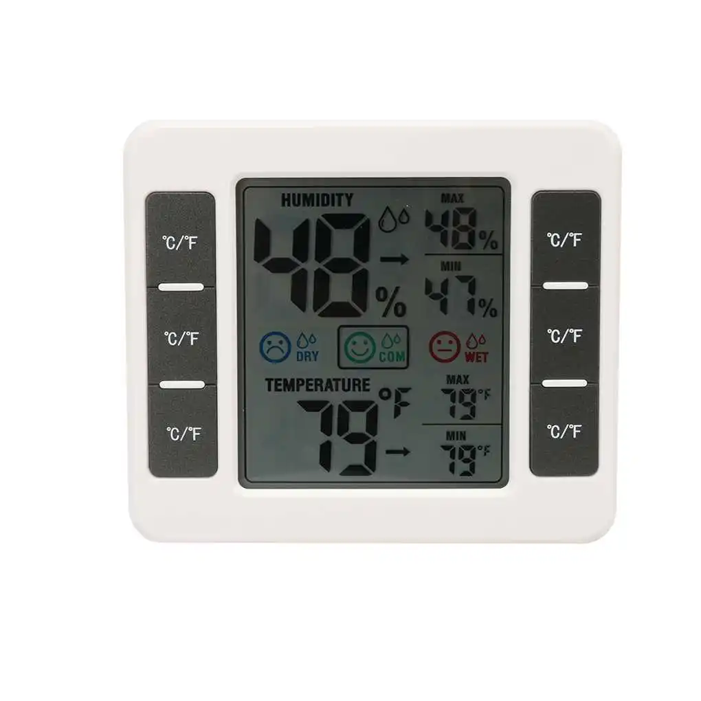 

LCD Digital Thermometer Hygrometer MAX/MIN Digital Temperature Humidity Meter For Baby Room Home Use Standing Style