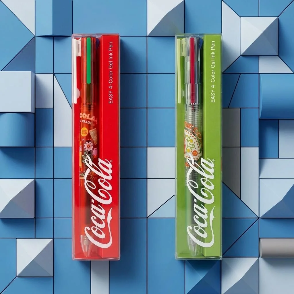 Фото Многоцветная гелевая ручка KACO Coca-Cola 4-в-1, 0,5 мм, милые канцелярские принадлежности для школы и офиса, подарки №2