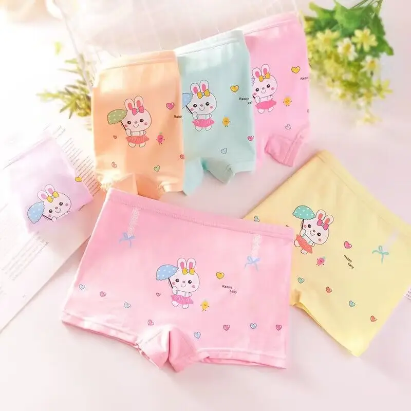 

5PC Girls Briefs Cotton Underwear Cute Designs Printing Panties Kids Breathable Soft Healthy Underpants Girls Boxer