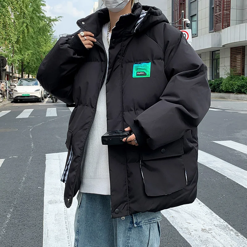 Пуховик с хлопковой подкладкой мужская зимняя утолщенная модная брендовая