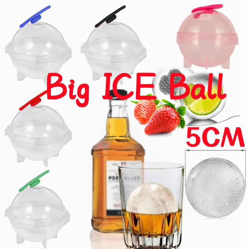 

Big Ice Ball 5CM Round Mold Whiskey Ice Hockey Plastic Ice Cube Tray Cocktail Ice for Bar Tool Creative Kitchen Gadget Accessore