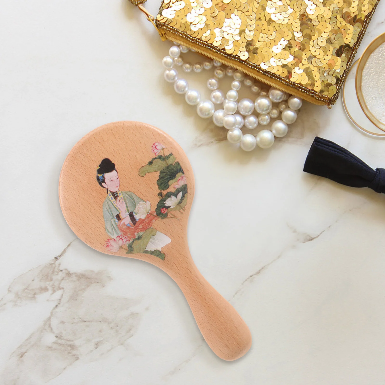 Ручное дорожное зеркало косметический светильник винтажный портативный