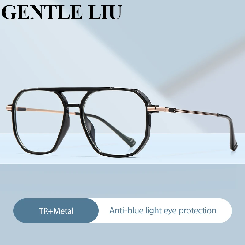 

TR90 Anti Blue Light Glasses Women and Men 2022 Fashion Polygonal Eyeglasses Frames Unisex Blocking Blu-Ray Computer Spectacles