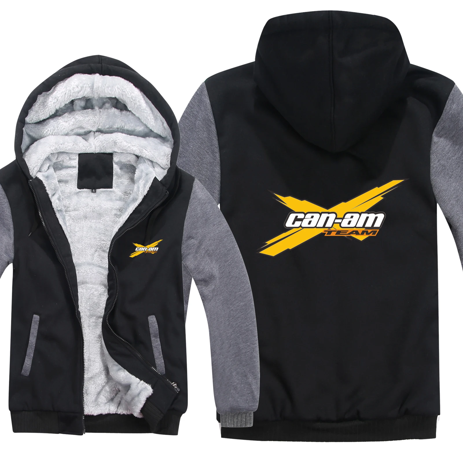 

NEW Winter Brp Can-am Team Logo Hoodies Mens Zipper Coat Fleece Thicken Can Am Sweatshirt Pullover Jacket