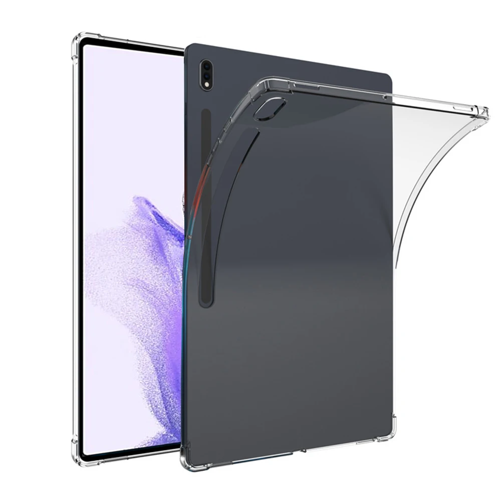 

Чехол для планшета Samsung Galaxy Tab S7 S8 Plus FE 12,4 2020 T970 T976B T730 T736B X800 X806, прозрачная Мягкая силиконовая задняя крышка