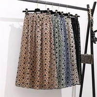 pleated skirt for women floral printed casual vintage fashion midi skirts lining korean chic kawaii faldas female saia