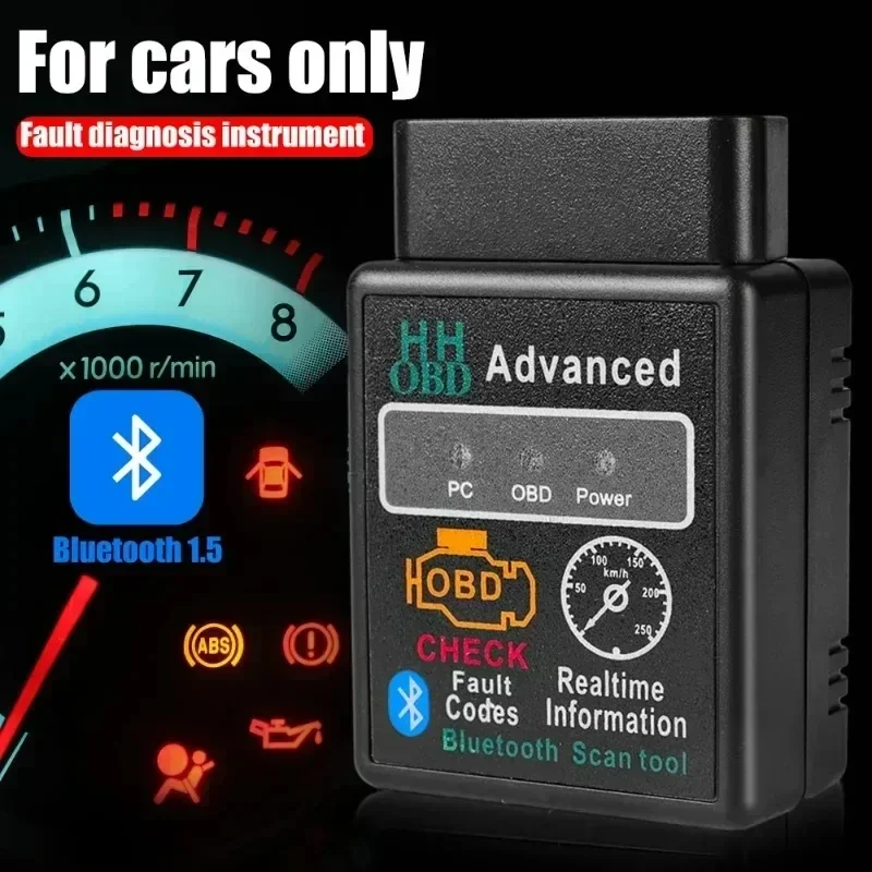 Bluetooth-совместимый автомобильный сканер OBD2 Elm327 Android IOS Windows V1.5 считыватель кодов OBDII