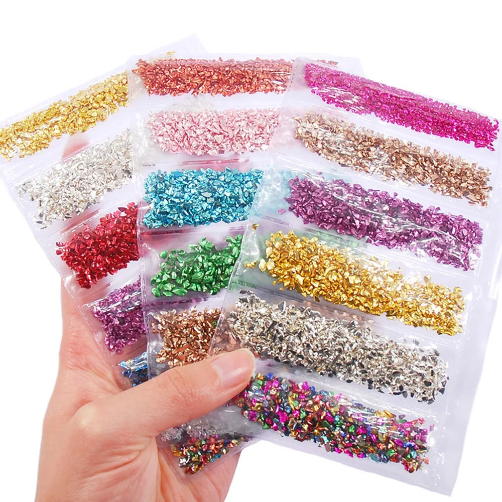 

3D Nail Stone Broken Glass Nail Art Accessories Fashion Colored Small Gravel Rhinestones DIY Resin Crafts Filling Material