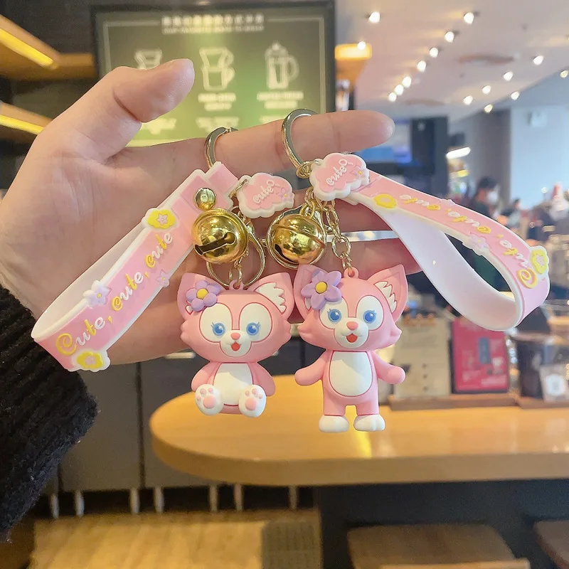 Купи Disney Anime Figure LinaBell Alloy Silicone Keychain Accessories Pendant Bag Cute PVC Doll Key Ring Pendant Kids Birthday Gift за 152 рублей в магазине AliExpress