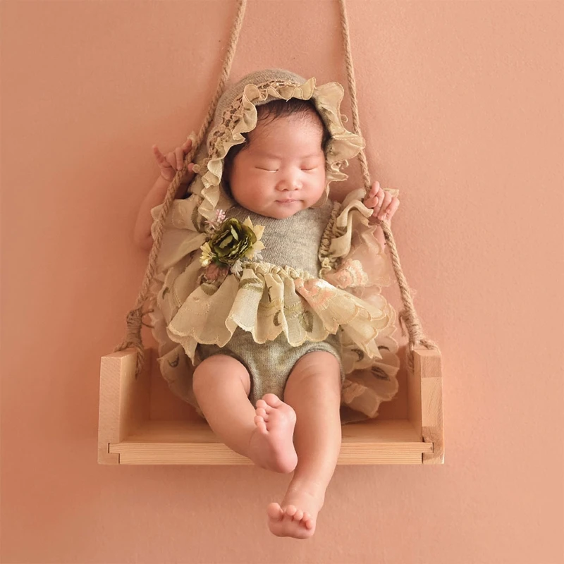 

Newborn Photography Accessories Wooden Swing Photo Theme Props