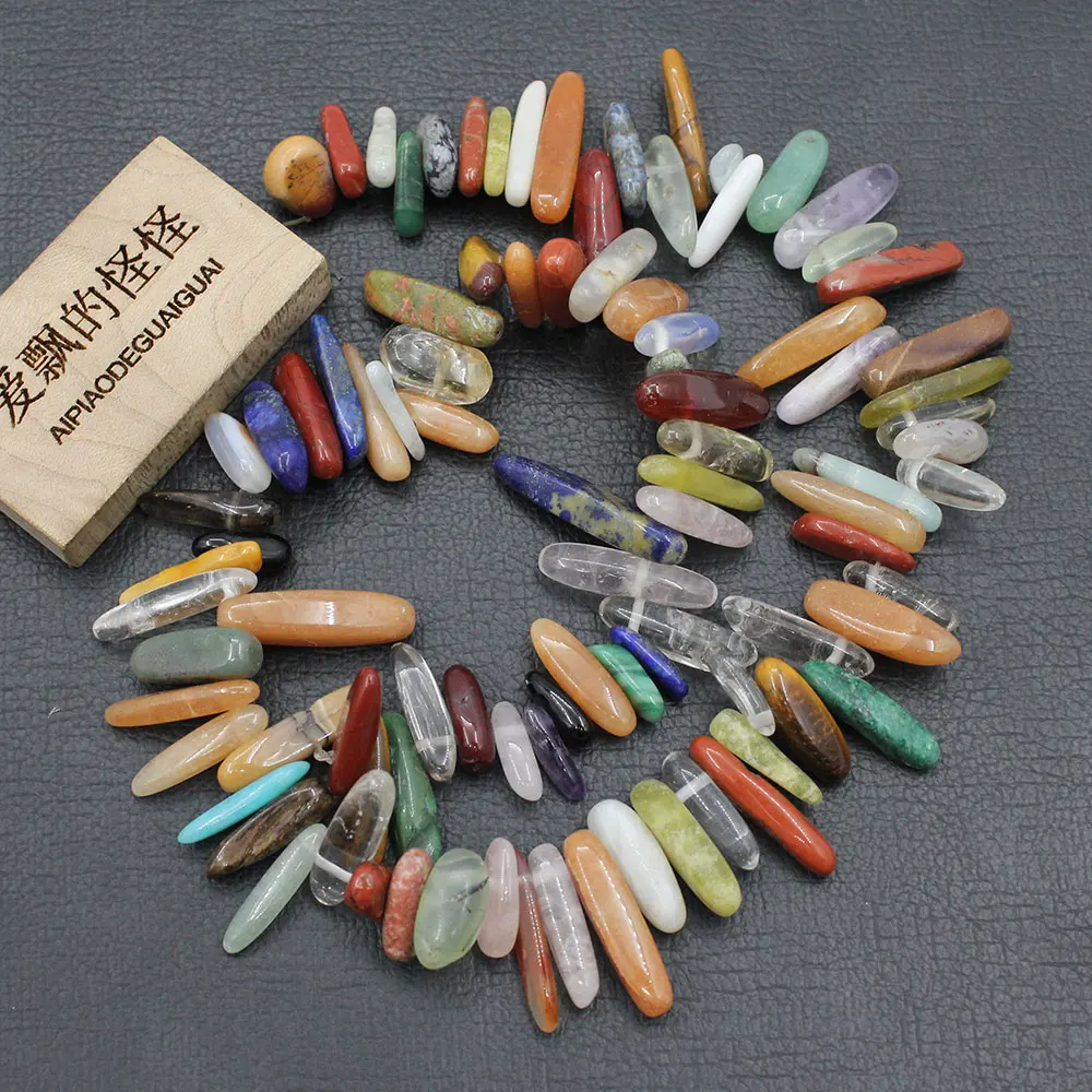 APDGG 5 Strands Natural Mix Color Gemstone Top-drilled Freeform Fancy Loose Beads 15.5