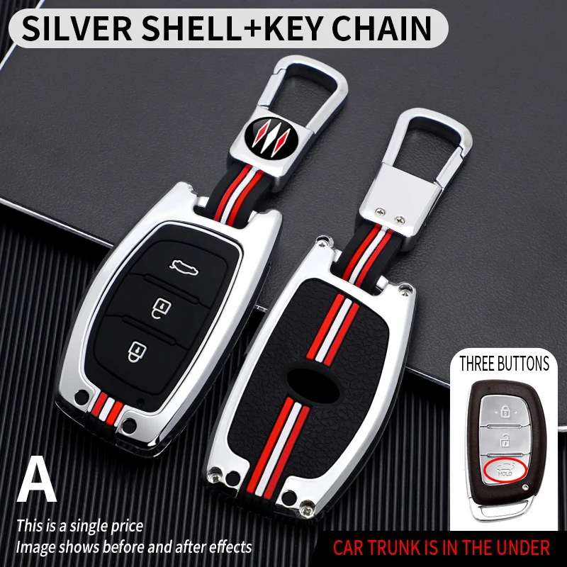

Металлический автомобильный брелок для ключей 3 4 Bottons, оболочка для Hyundai Creta Mistra Elantra Tucson IX35 IX25 Sonata I30 Verna Creta Solaris