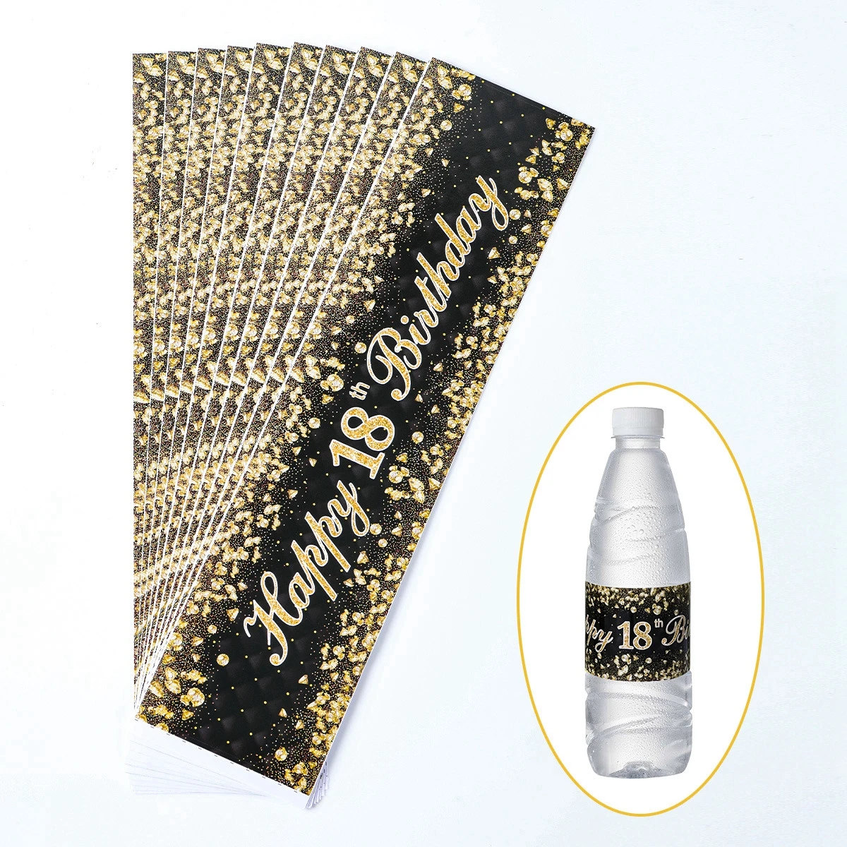 Черное Золото Наклейка На Бутылку День Рождения Для 18 21 30 40 50 60 Лет Украшения