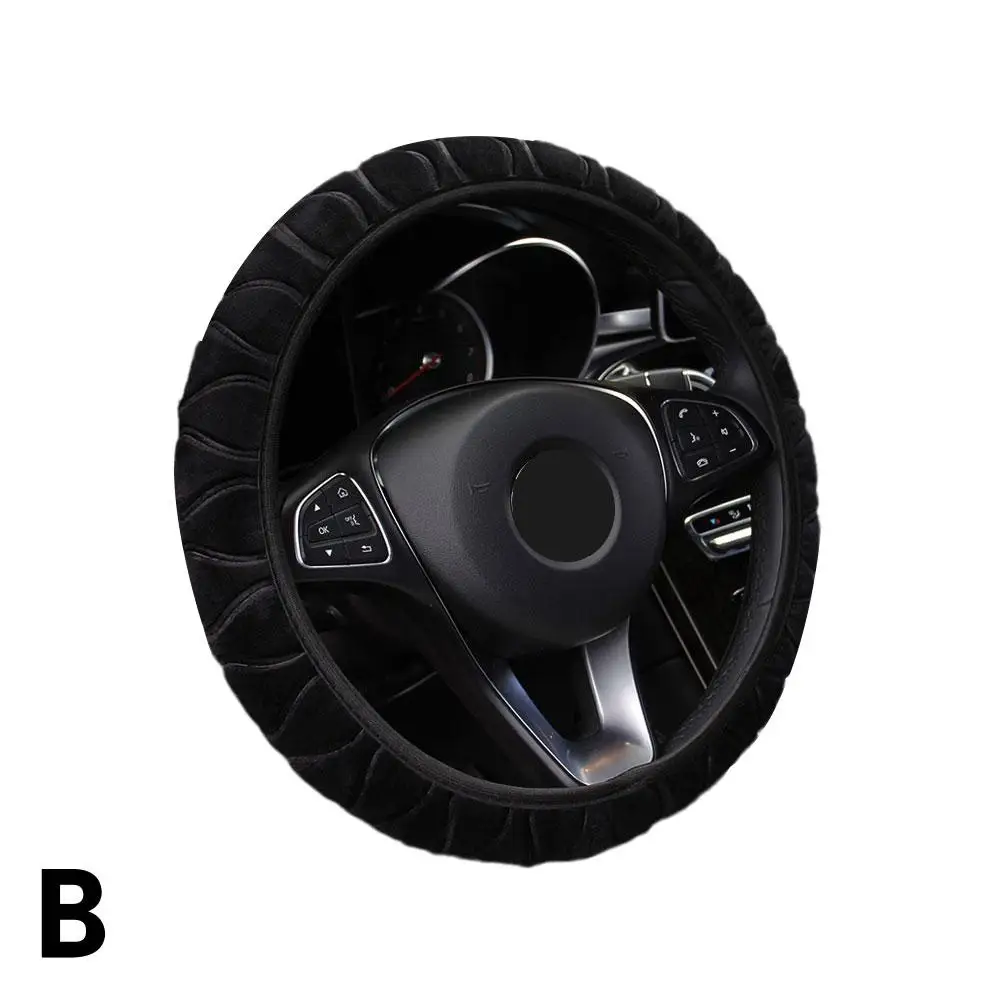 

Мягкая зимняя теплая плюшевая искусственная кожа, Универсальная обложка рулевого колеса 37-39 см для автомобиля, аксессуары для интерьера автомобиля, 6 цветов