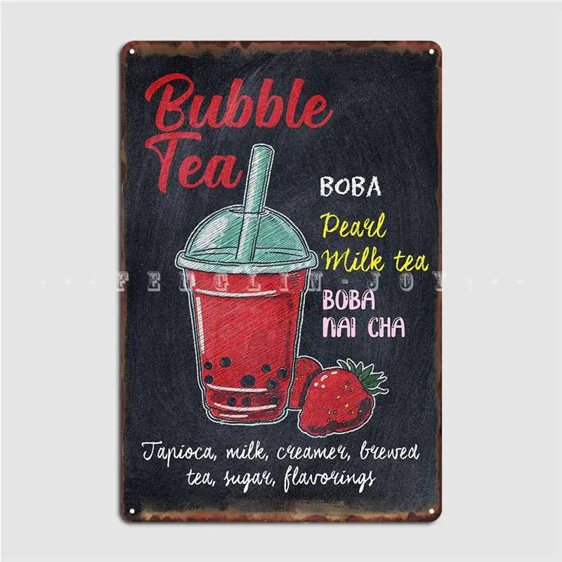 

Bubble Tea Anime Boba Kpop Poster Metal Plaque Garage Club Wall Plaque Club Home Funny Tin Sign Poster