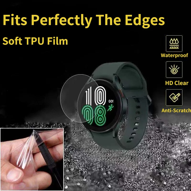 

Защита экрана с полным покрытием для Samsung Galaxy Watch 4 40 44 мм, мягкая прозрачная пленка из ТПУ без пузырьков, для часов 4 Classic 46/42 мм