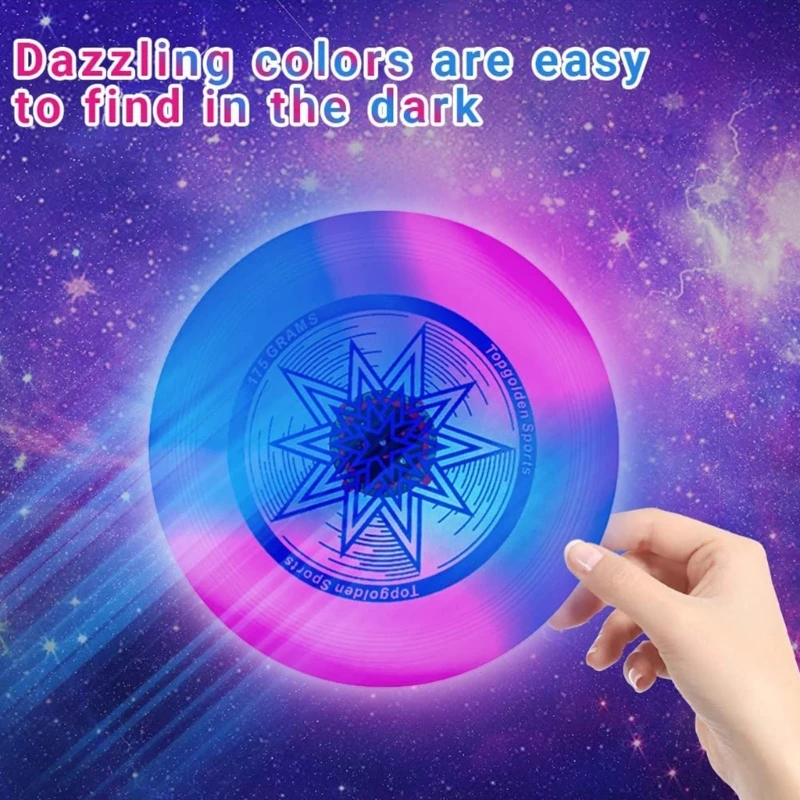 

Светодиодный Летающий диск, спортивный летающий диск для пляжа, заднего двора, светящаяся летающая тарелка, забавная уличная игрушка для се...