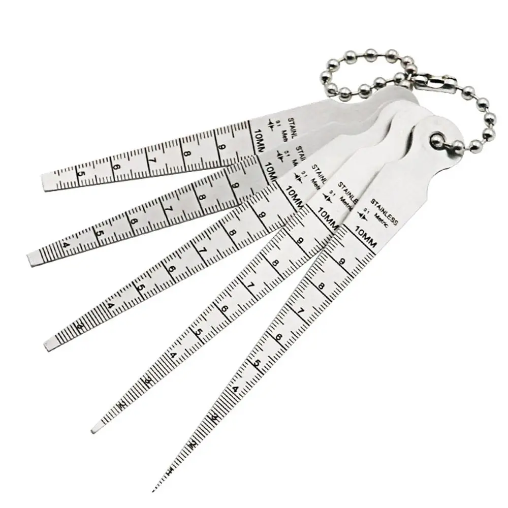 

5pcs/set Stainless steel 1-10mm Taper Gauge Aperture Scale Wedge Feeler For Drill Hole Measurement Tools